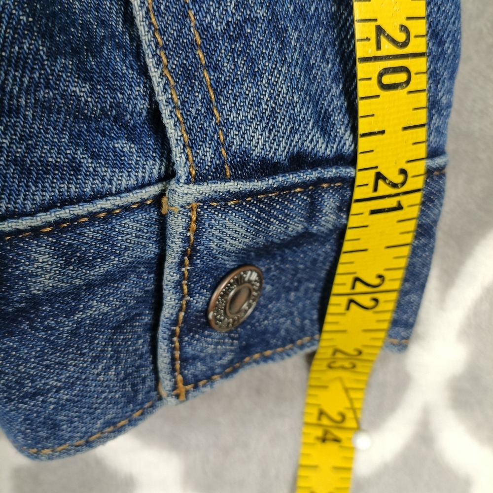 Levis Trucker Jacket Men Small Blue Denim Sherpa Lined Snap Up Western Type 3 - Picture 9 of 11